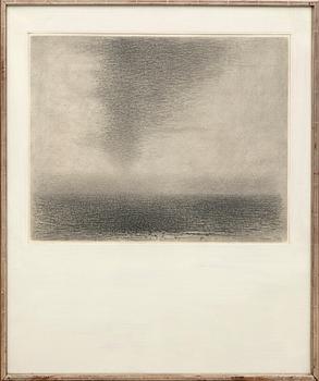 Gunnar Norrman,  signerad och daterad 1965 kolteckning.