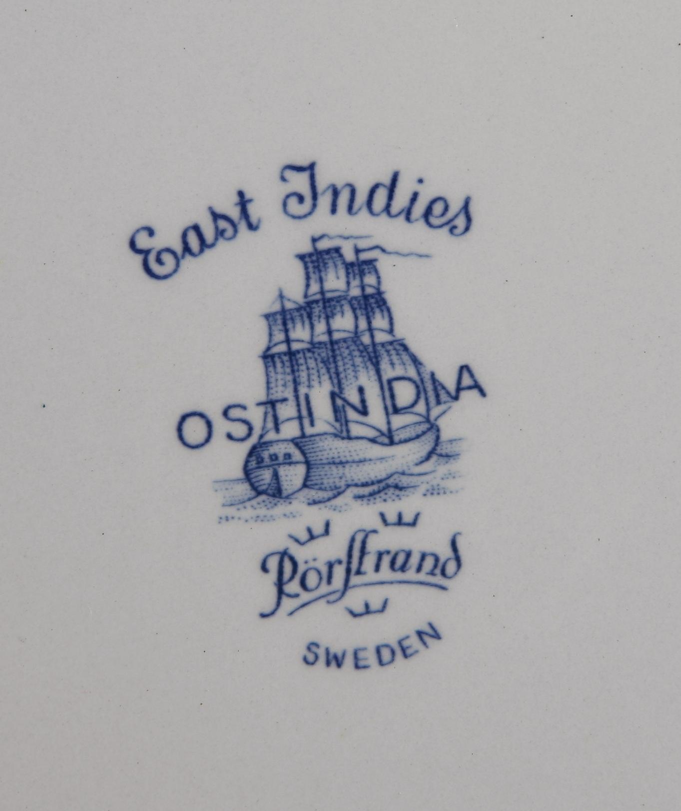 MATSERVIS, 63 delar, porslin, "Ostindia", Rörstrand.