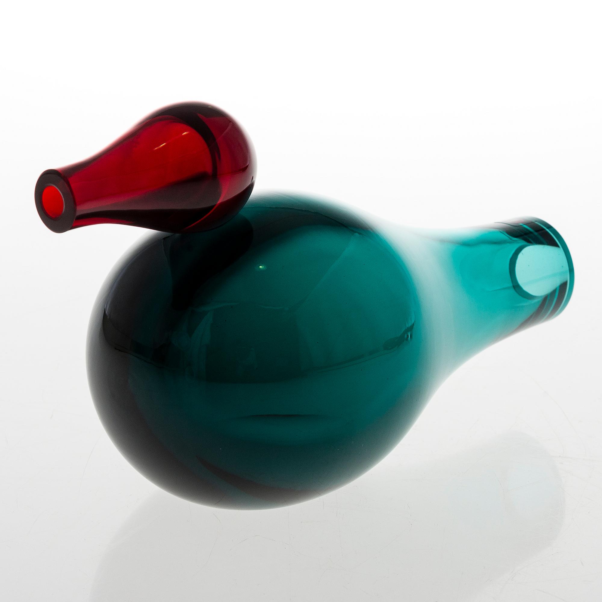 A glass bird by Giorgio Vigna for Iittala, signed G. Vigna