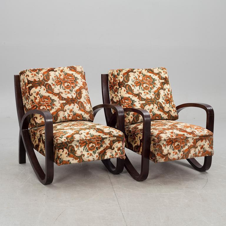 FÅTÖLJER, ett par, art deco. 1900-talets första hälft.