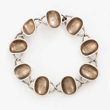 Jewellery set, earrings and bracelet, silver, Sigurd Persson for Stigbert, Engelbert. Stockholm 1954 and 1957.