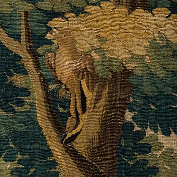 VÄVD TAPET FRAGMENT, gobelängteknik, ca 215,5 x 48 cm, Flandern omkring 1700.