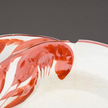 SERVISDELAR, 13 delar, flintgods. Alf Wallander, Kräftservis, Rörstrand. 1900-talets början.