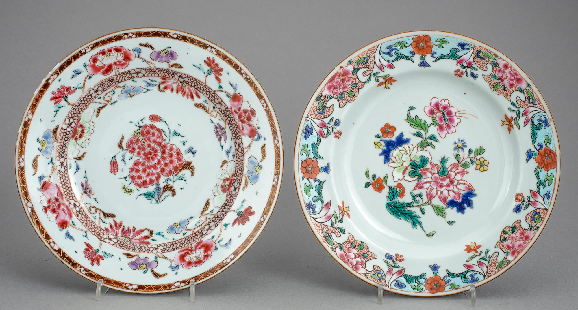 TALLRIKAR, 10 st, porslin, Qianlong, Kina 1700-tal.
