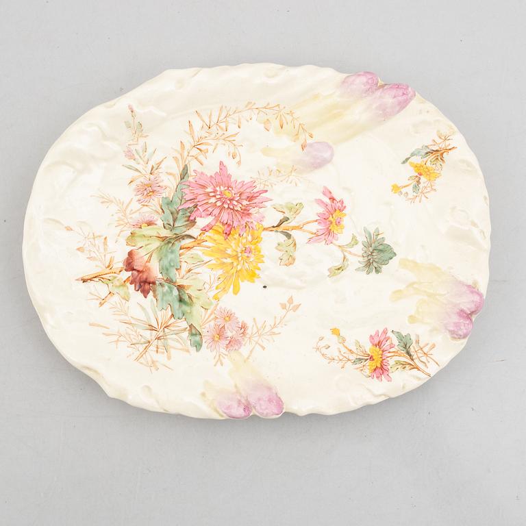 A two-part "Chrysanthème" Asparagus dish, Luneville, France, late 19th century.