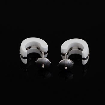 A pair of Chanel "Ultra" 18K white gold and ceramics.