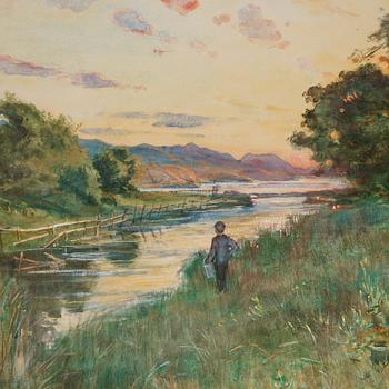 Anna Gardell-Ericson, Young boy by the river side.