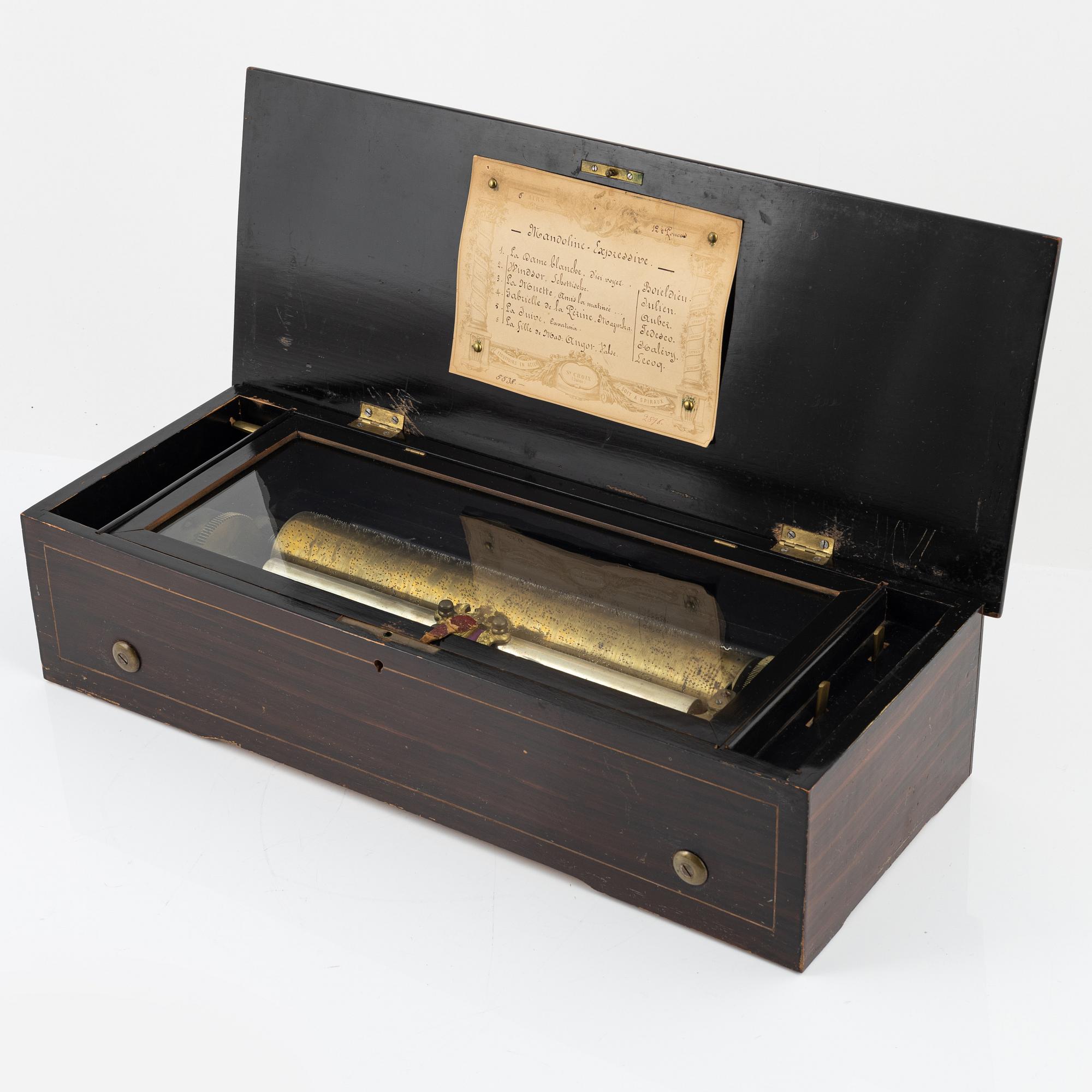 A musical box, Ste. Croix, Schweiz, late 19th Century.