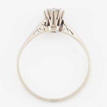 Ring 18K vitguld, briljantslipad diamant ca 0.50 ct.