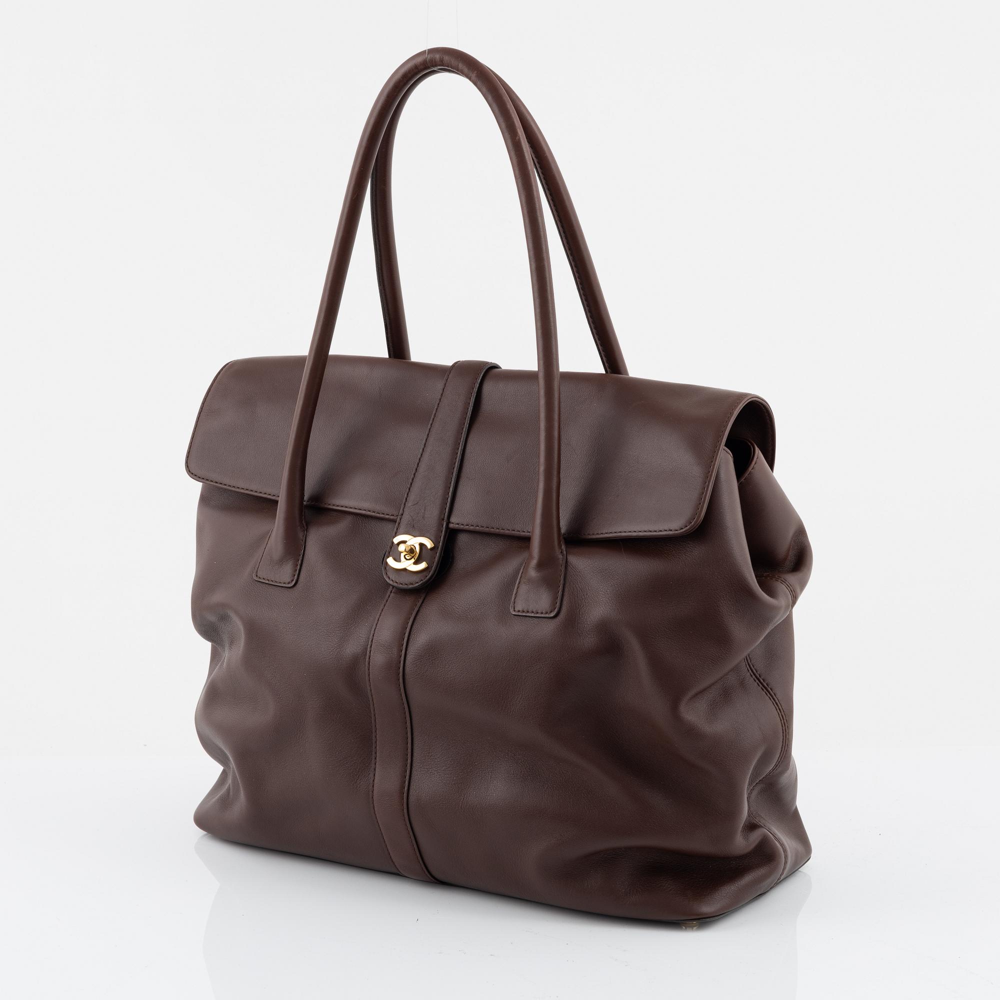 Chanel, a brown leather bag, 2000-2002.