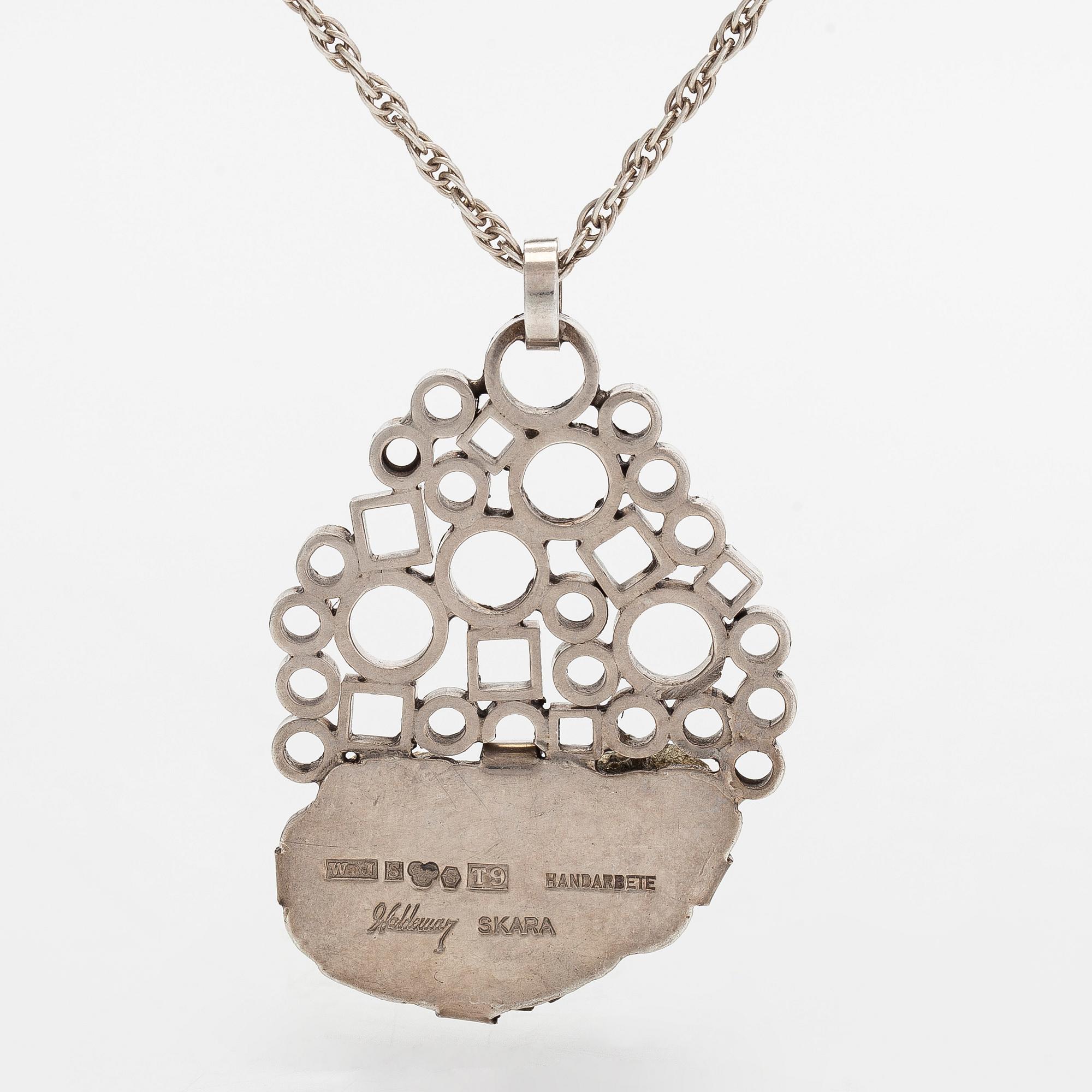 Waldemar Jonsson, hänge, silver och pyrit, Skara, 1969.