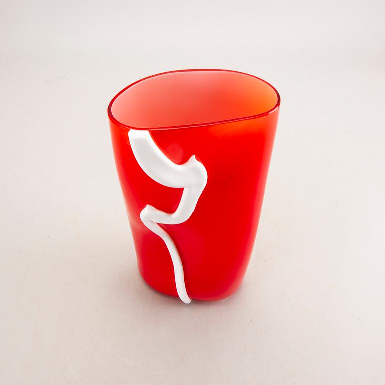 Barbini, a signed glass vase Murano later part of the 20th century.