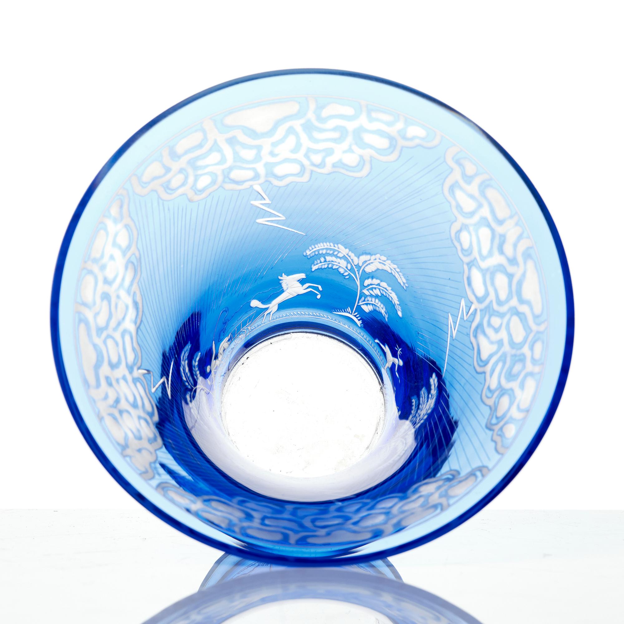 Edward Hald, A bowl, "Thunderstorm", Orrefors, Sweden.