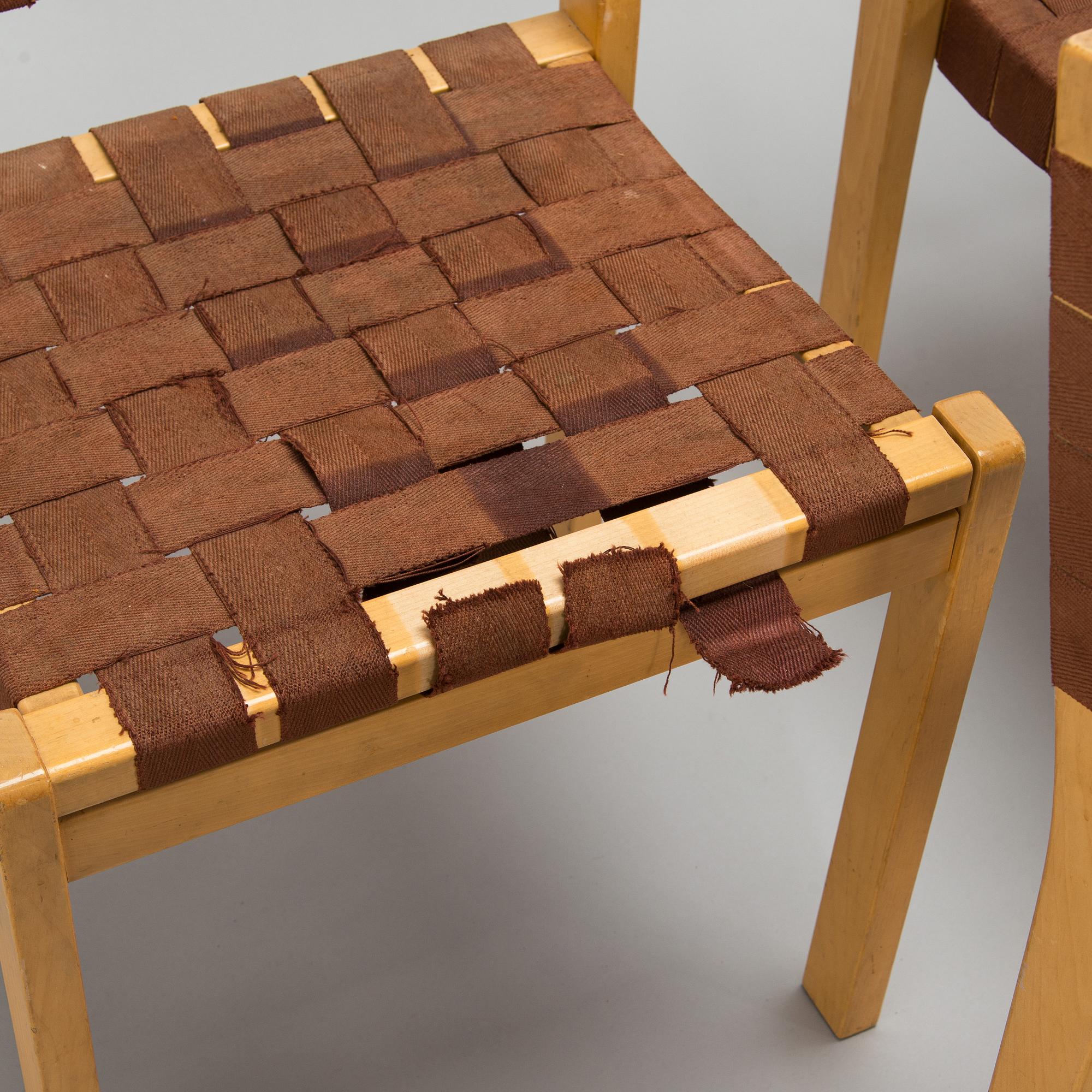 Alvar Aalto, a set of 8 chairs, model 611, Artek, Finland, late 20th century.
