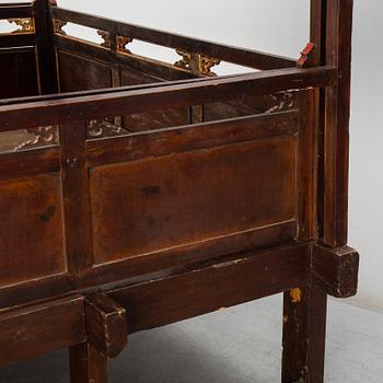 A large Chinese bed, partly Qing dynasty.