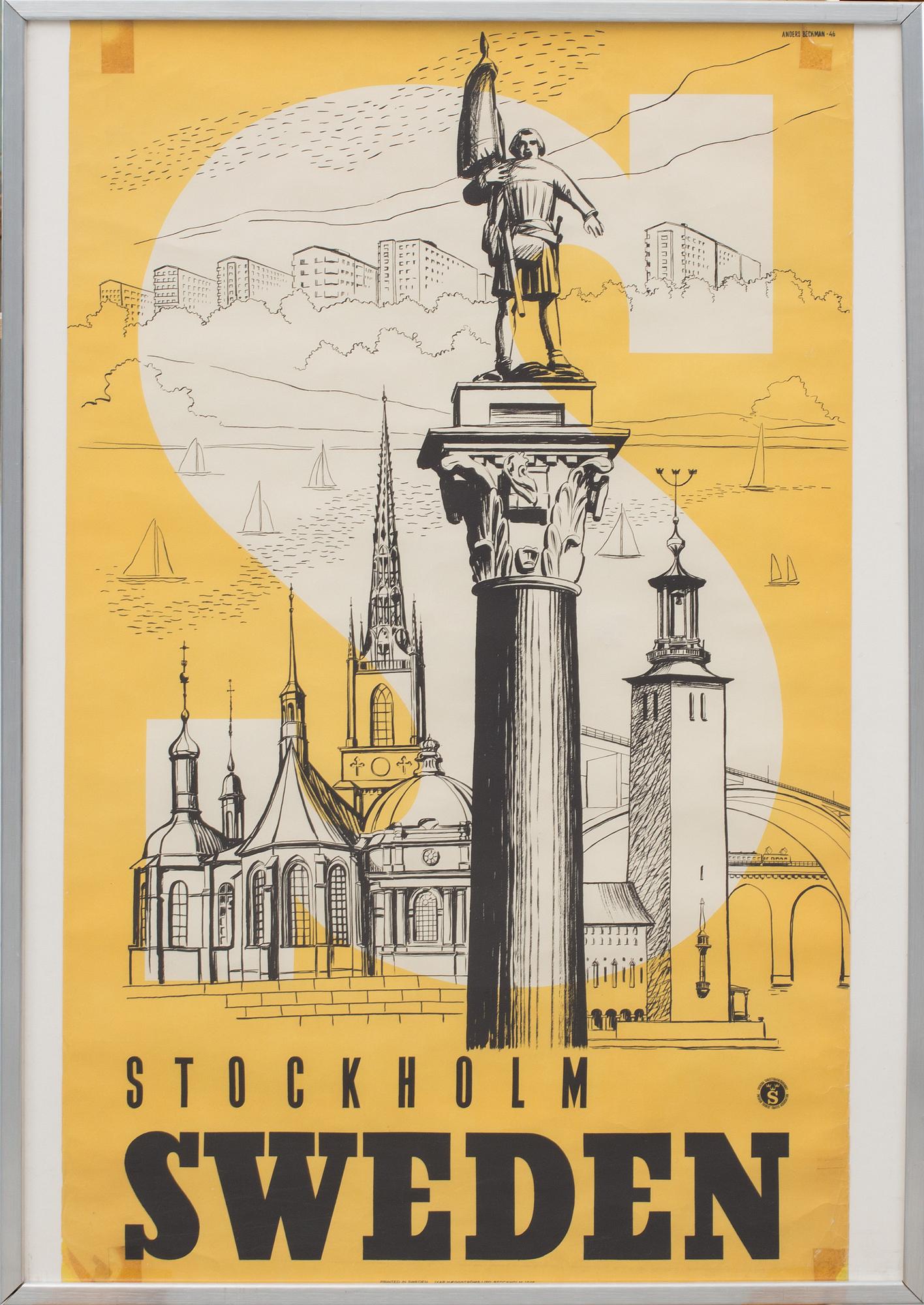 AFFISCH, Anders Beckman, "Stockholm Sweden", 1946.