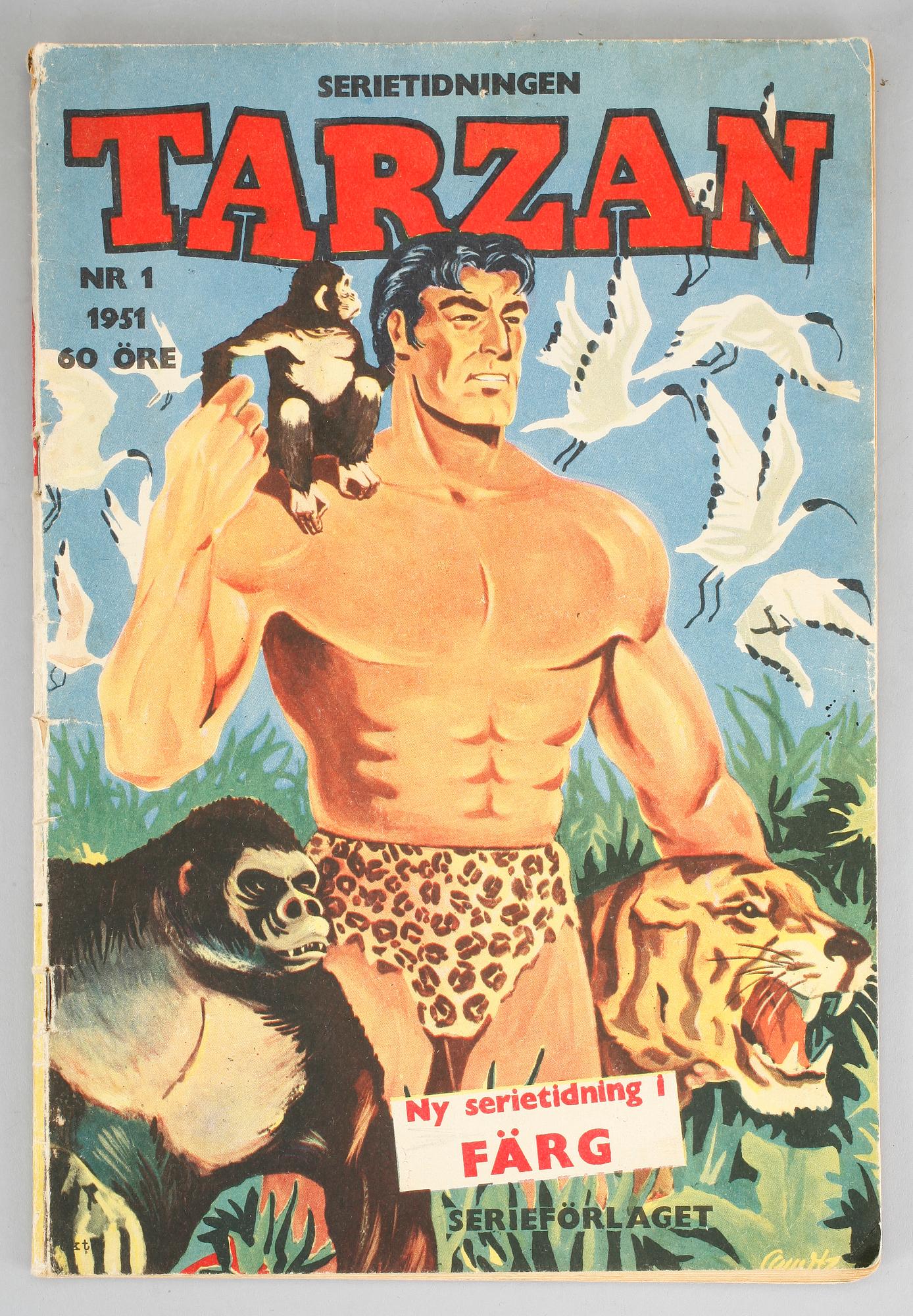 SERIETIDNINGAR, Tarzan nr 1,5,6, 1951.
