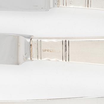 Jacob Ängman, an 88-piece silver flat wear set, "Rosenholm", GAB, Sweden, 1936-1984.