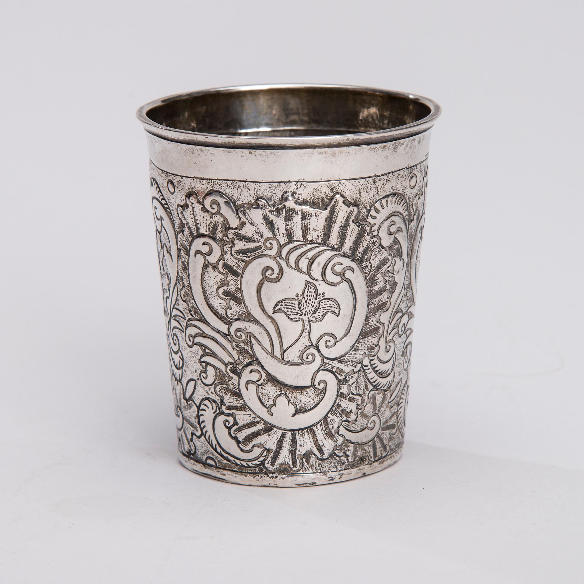 BÄGARE, silver, Moskva 1700-tal, vikt 70 g.
