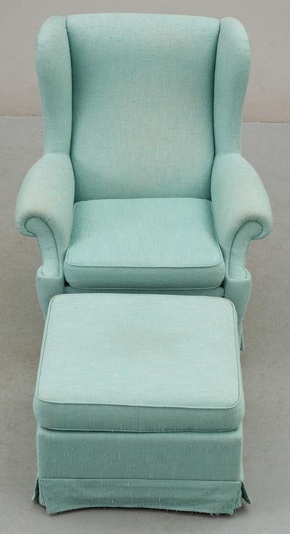 FÅTÖLJ med FOTPALL, Modell "3543" Oxford, Svenskt Tenn.