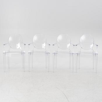 Philippe Starck, karmstolar, 4 st , "Louis Ghost", Kartell.