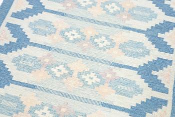Ingegerd Silow, a flat weave rug, signed IS, c. 195 x 140 cm.