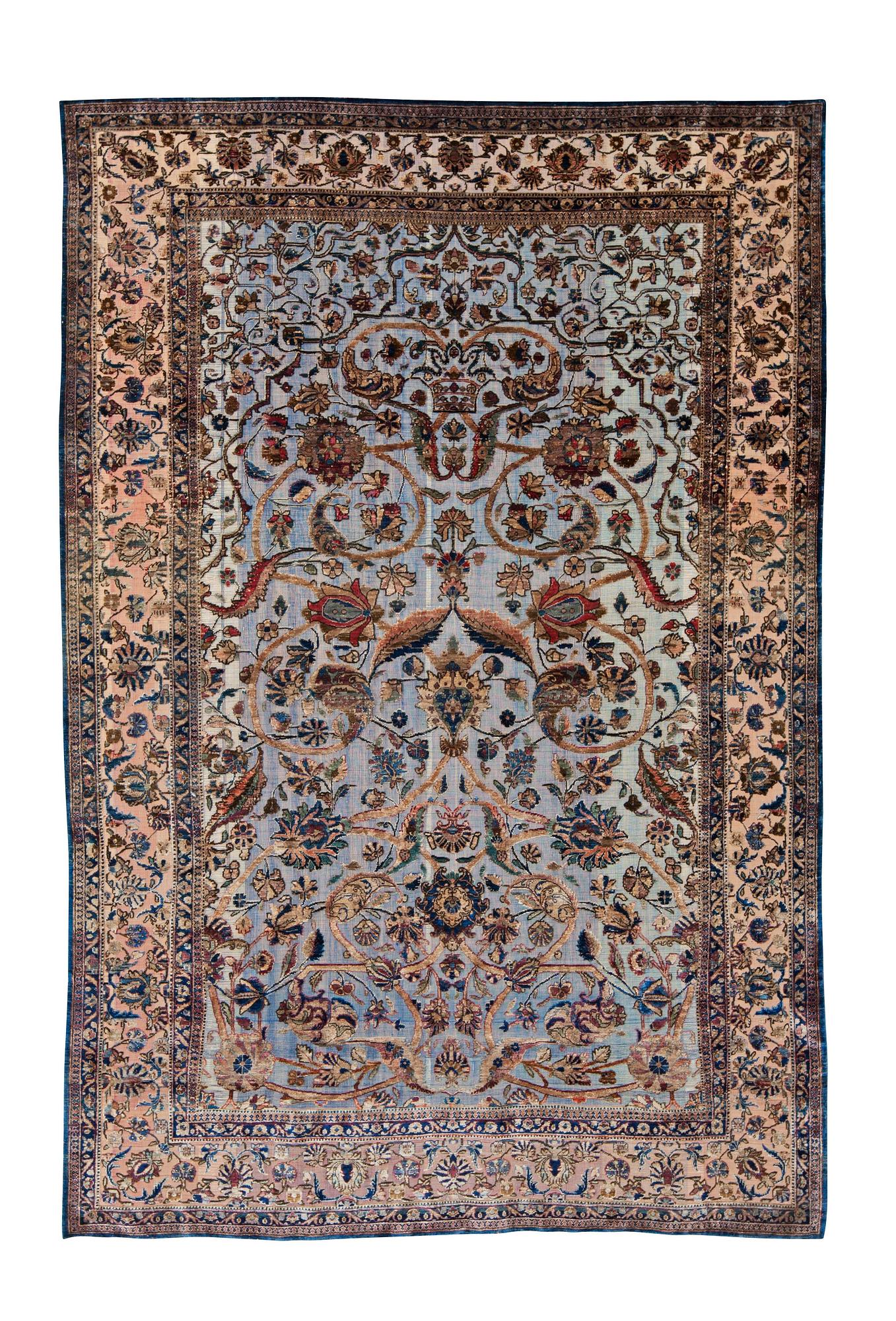 SEMIANTIK SILKE KESHAN SOUF (i relief). 197,5 x 132 cm.