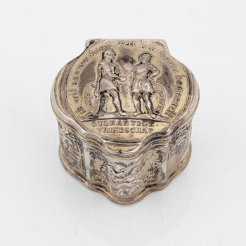 A Dutch silver box, late 18th century.
