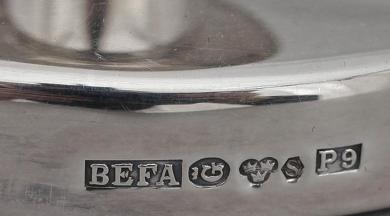 LJUSSTAKAR, 6 par, silver, bl a BEFA Guld- & Silvevarufabrik AB, Göteborg 1965. Tot vikt 440g.