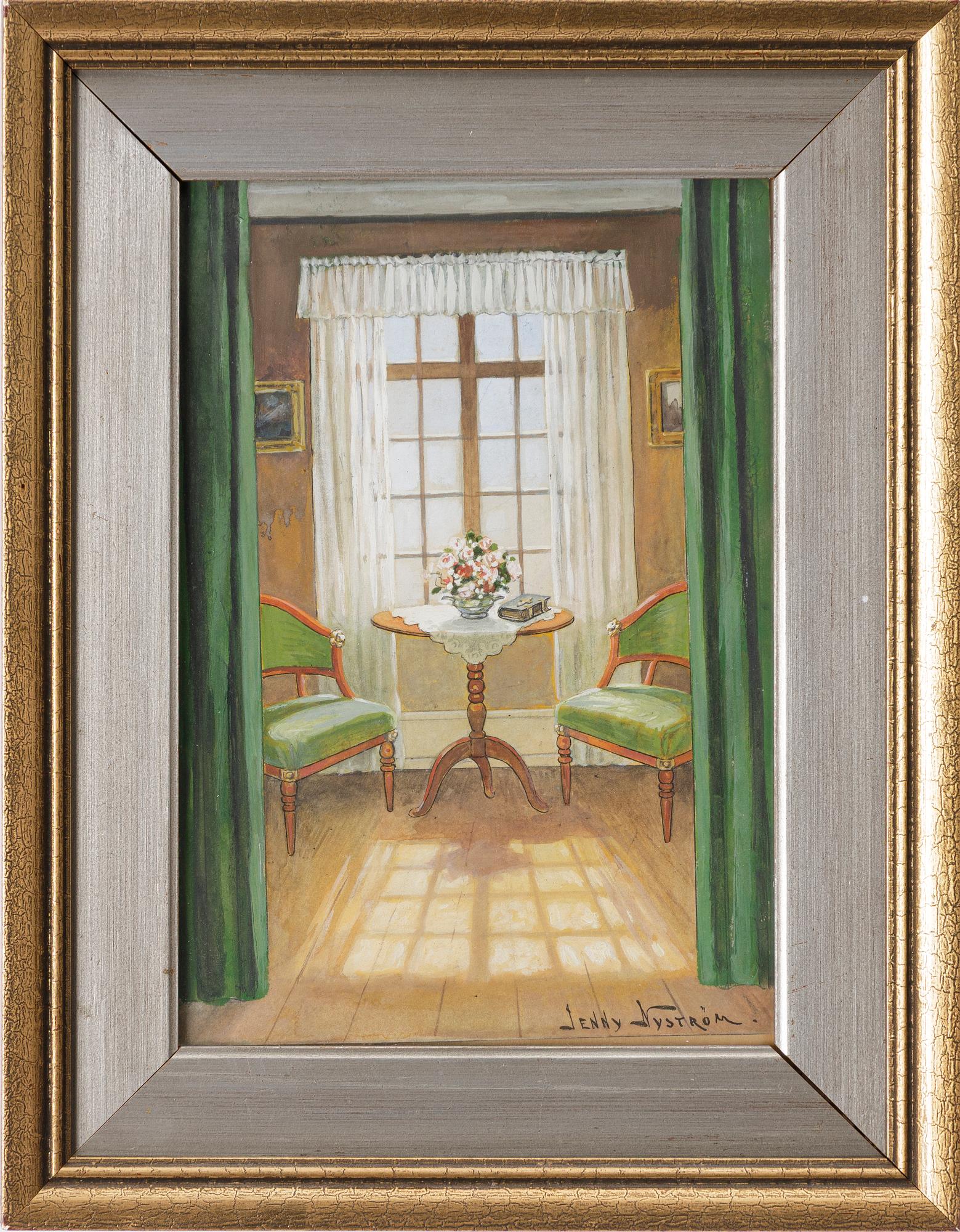 Jenny Nyström, Interiör med karmstolar.