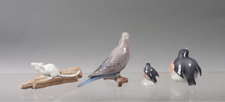 FIGURINER, 4 st. Porslin. Kunglig dansk resp Bing & Gröndahl.