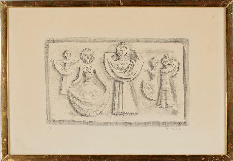 MASSIMO CAMPIGLI, litografi, sign, numr 12/20 och daterad 44.