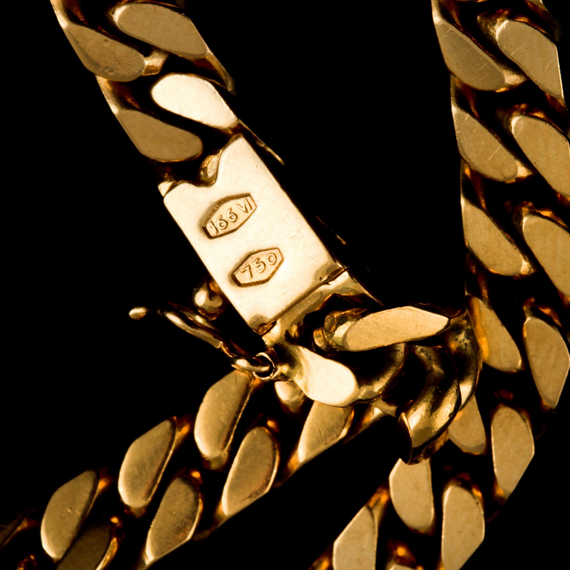 ARMLÄNK, 18k guld, Vicenza, Italien. Vikt 29 g.