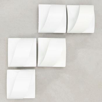 Peter Celsing, vägglampor 5 st "Band" Falkenbergs belysning sent 1900-tal.