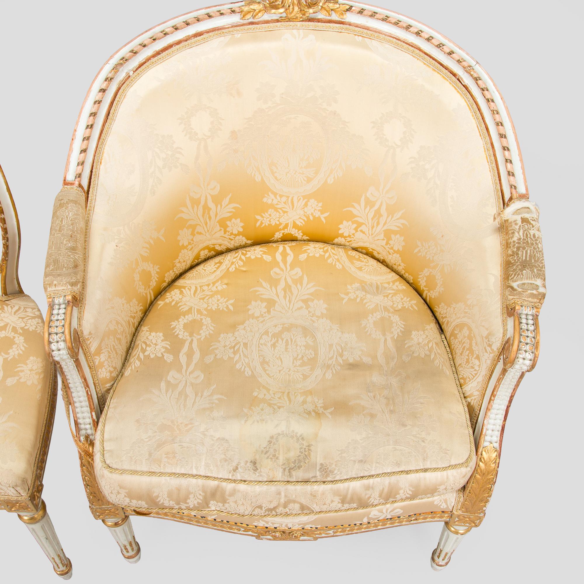 An 8-piece Gustavian style furniture set, late 19th century.