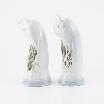 Theodor Madsen, two porcelain figurines, Royal Copenhagen, Denmark, 1923.