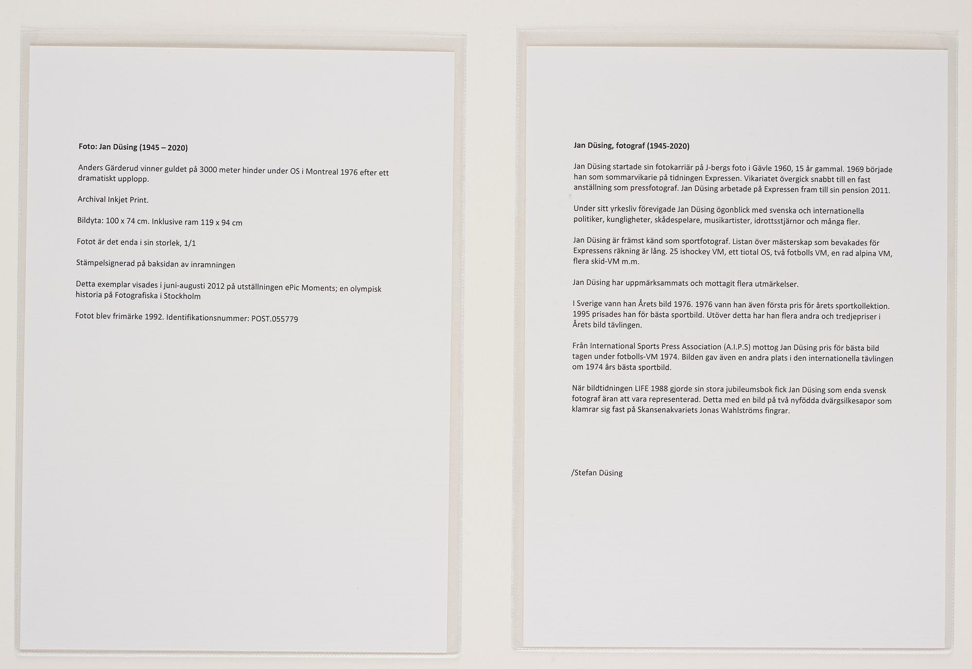 Jan Düsing, "Anders Gärderud OS i Montreal 1976".
