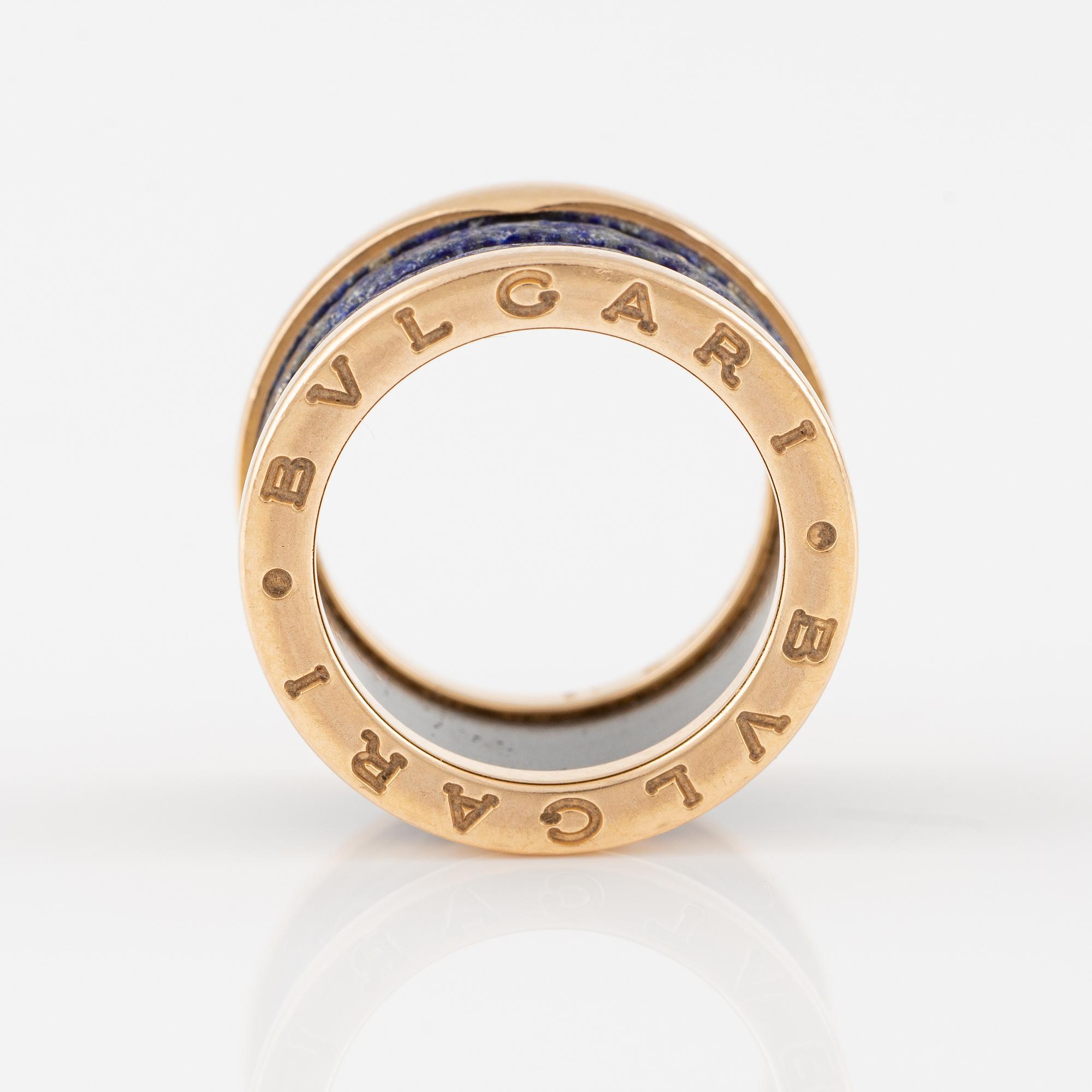 A Bulgari B.zero1 ring in rose gold with blue marble. Bukowskis