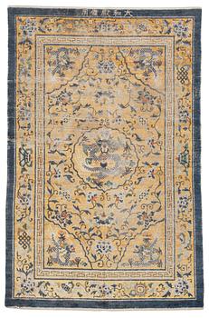 422. ANTIQUE SILK CHINESE CARPET. 236 x 158 cm.