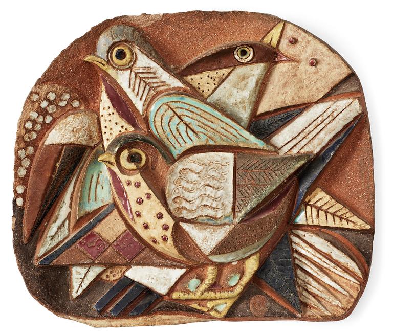 VÄGGRELIEF, stengods, Tyra Lundgren Gustavsberg.