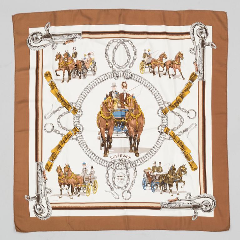 HERMÈS, scarf, "Equipages".