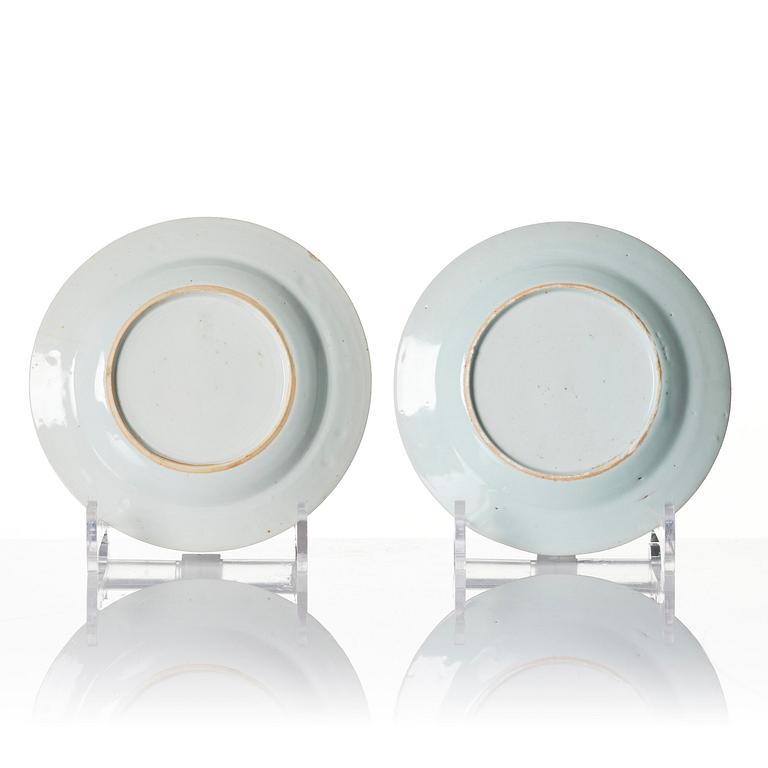 A set of twelve Chinese export porcelain dessert dishes, Qing dynasty, Qianlong and Jiaqing, 18/19th century.