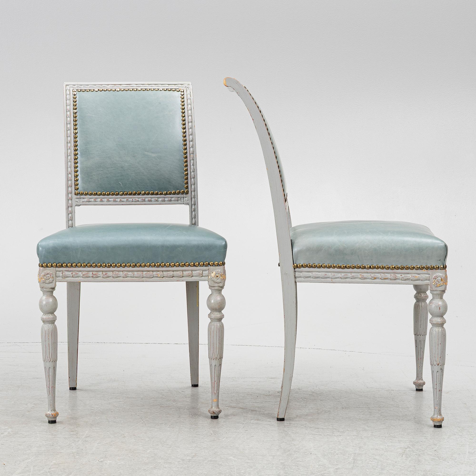 A set of 4 similar, Empire style chairs, second half of the 20th century.