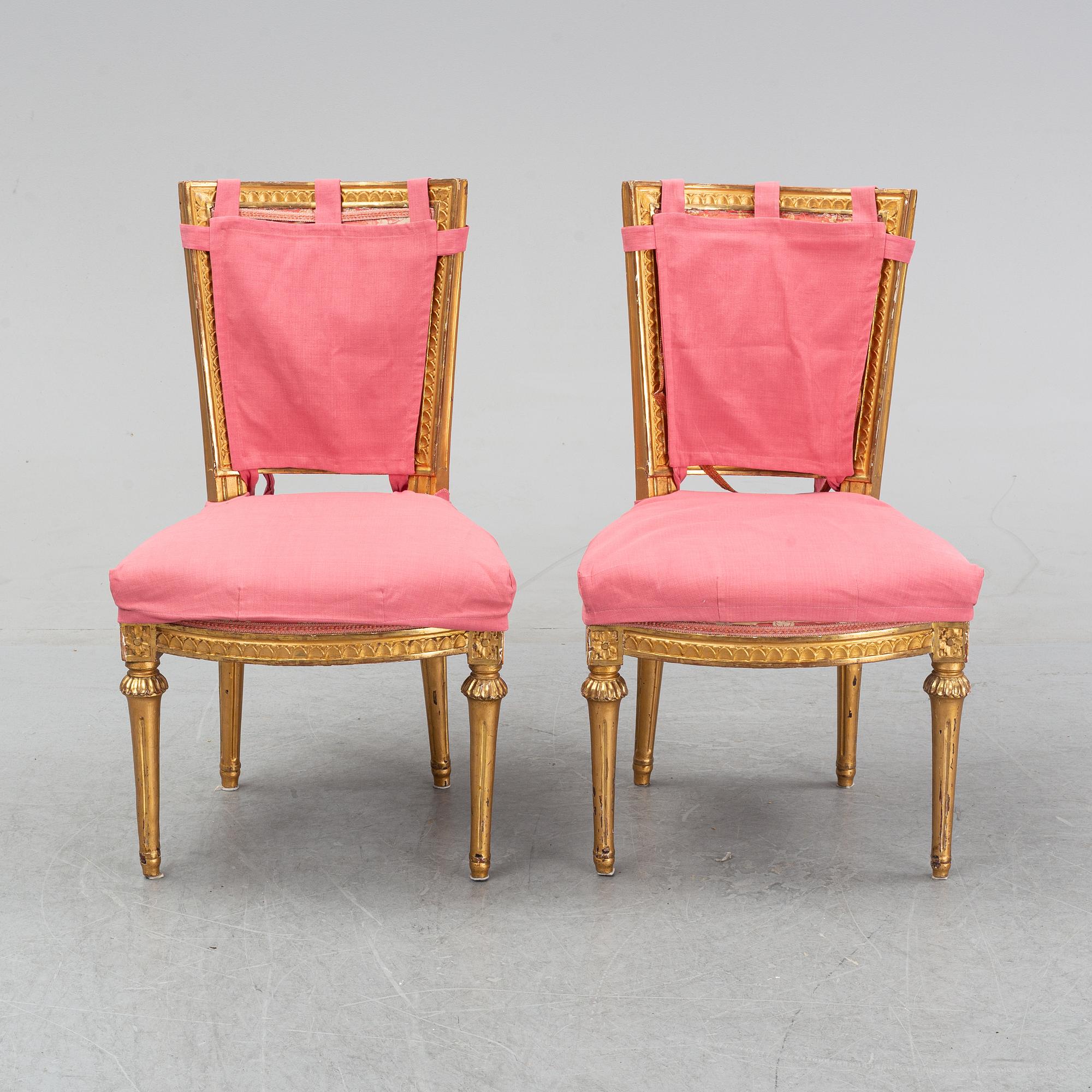 A pair of Gustavian chairs, second half of the 18th Century.