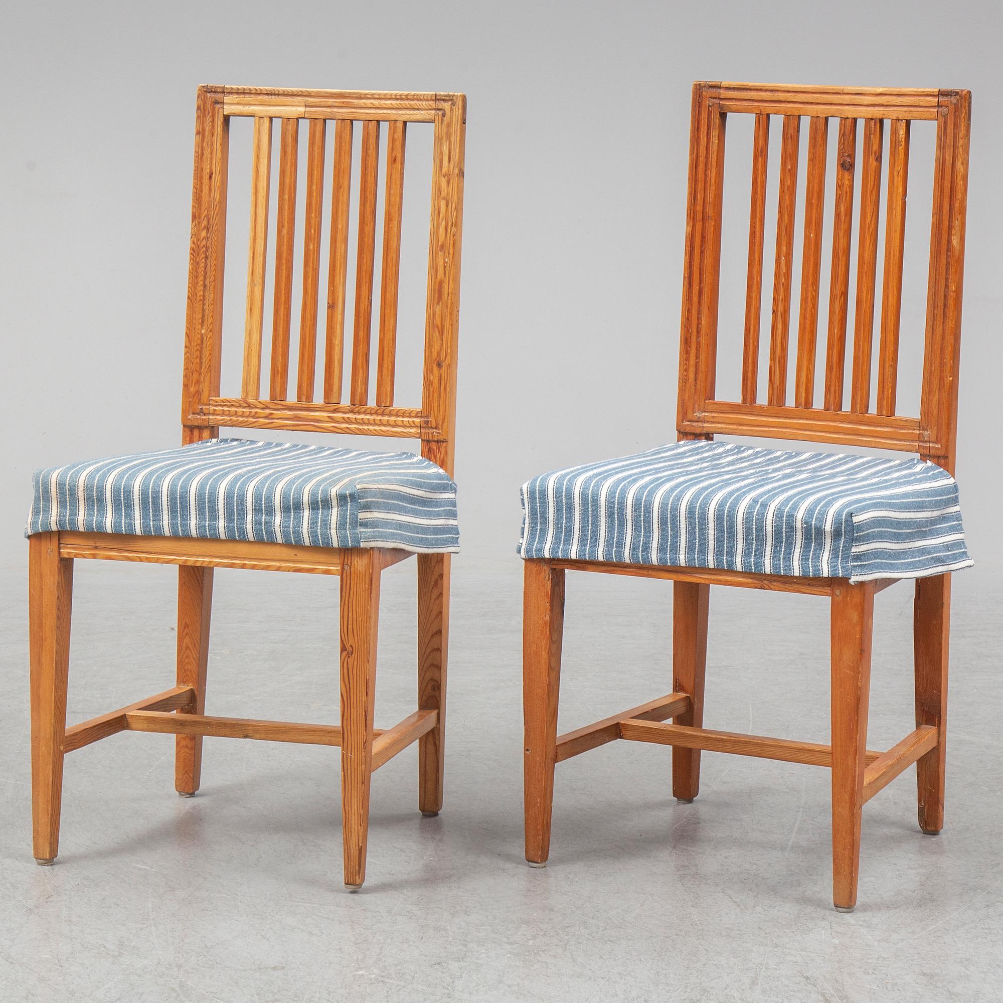 Six Swedish 19th century chairs.