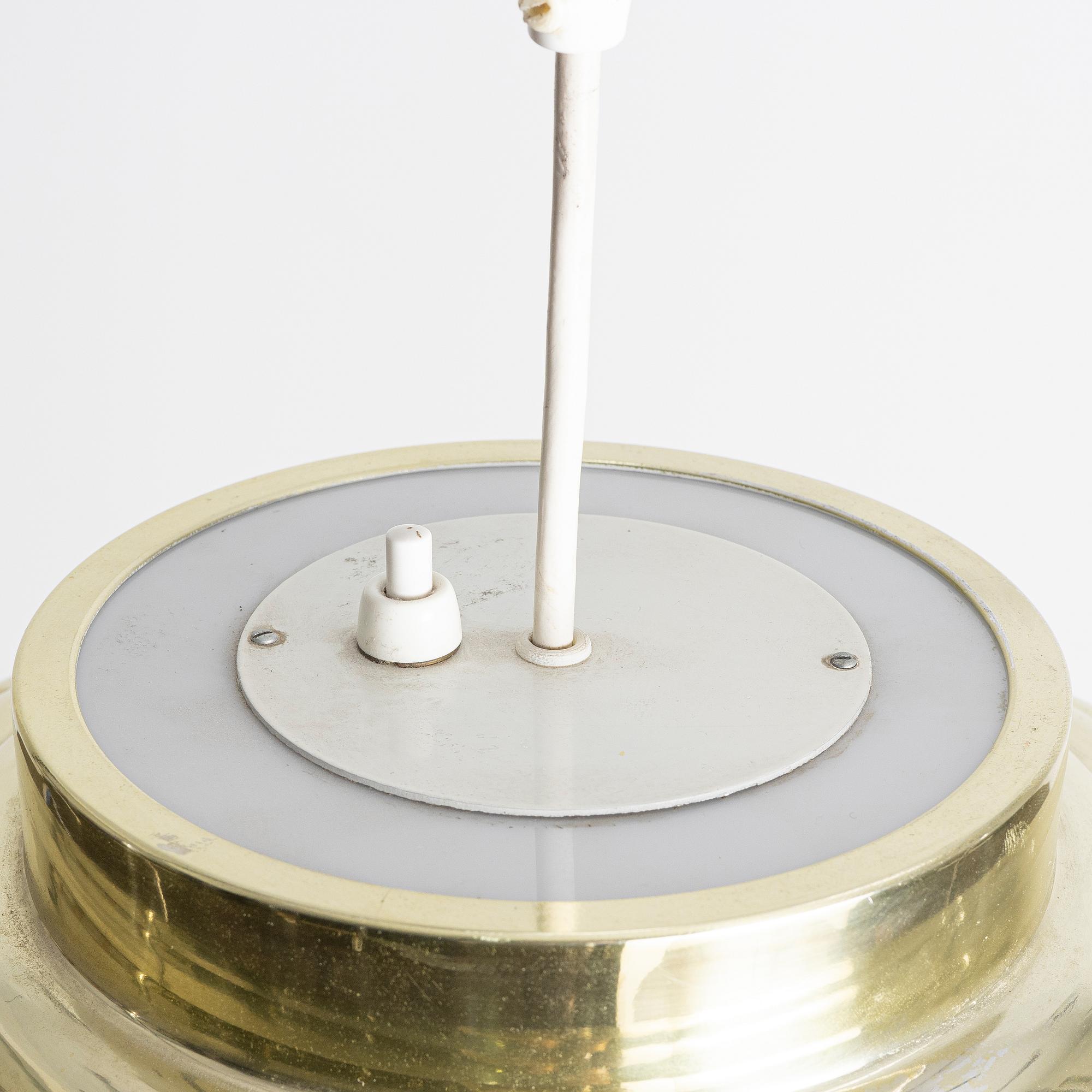 Hans-Agne Jakobsson, A brass ceiling lamp, Hans-Agne Jakobsson AB Markaryd, Sweden, later part of the 20th century.