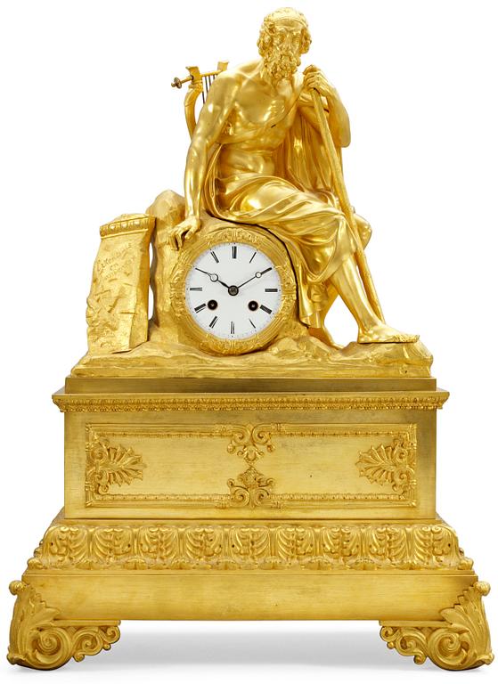 A French late Empire mantel clock.