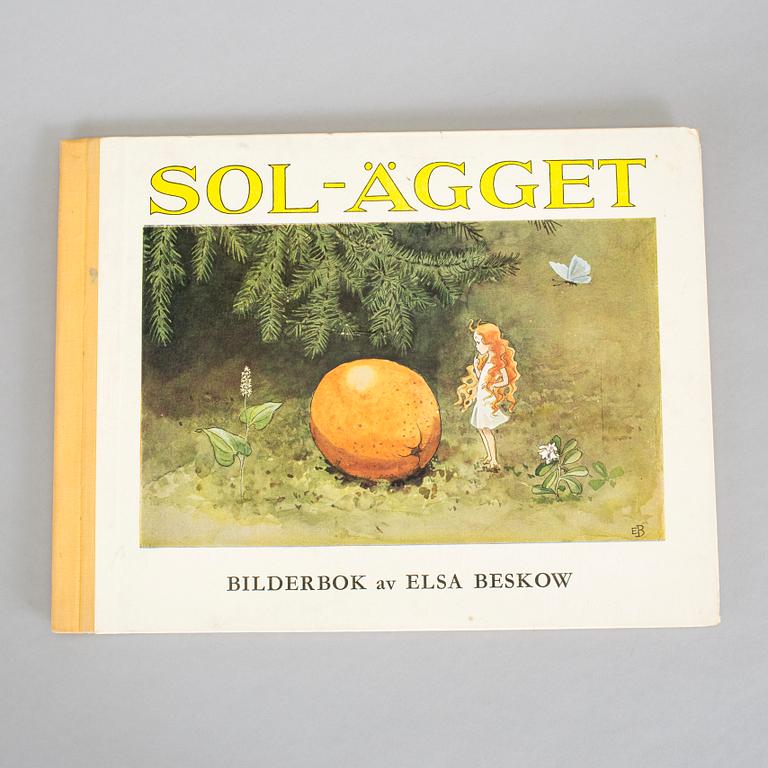 ELSA BESKOW, 9 böcker, bla Sol-ägget och Petter och Lotta på äventyr, med förf egenhändiga dedikation.