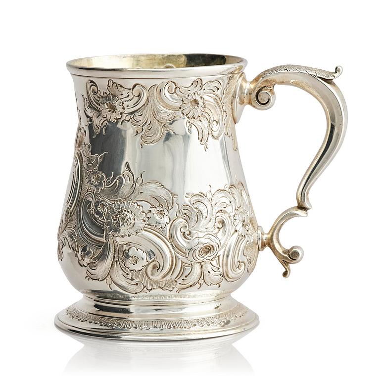 Thomas Whipham, stop/mugg, silver, London 1754.