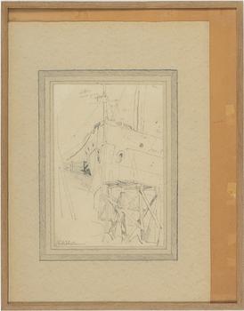 Carl Wilhelmson, The Boatyard, sketch.